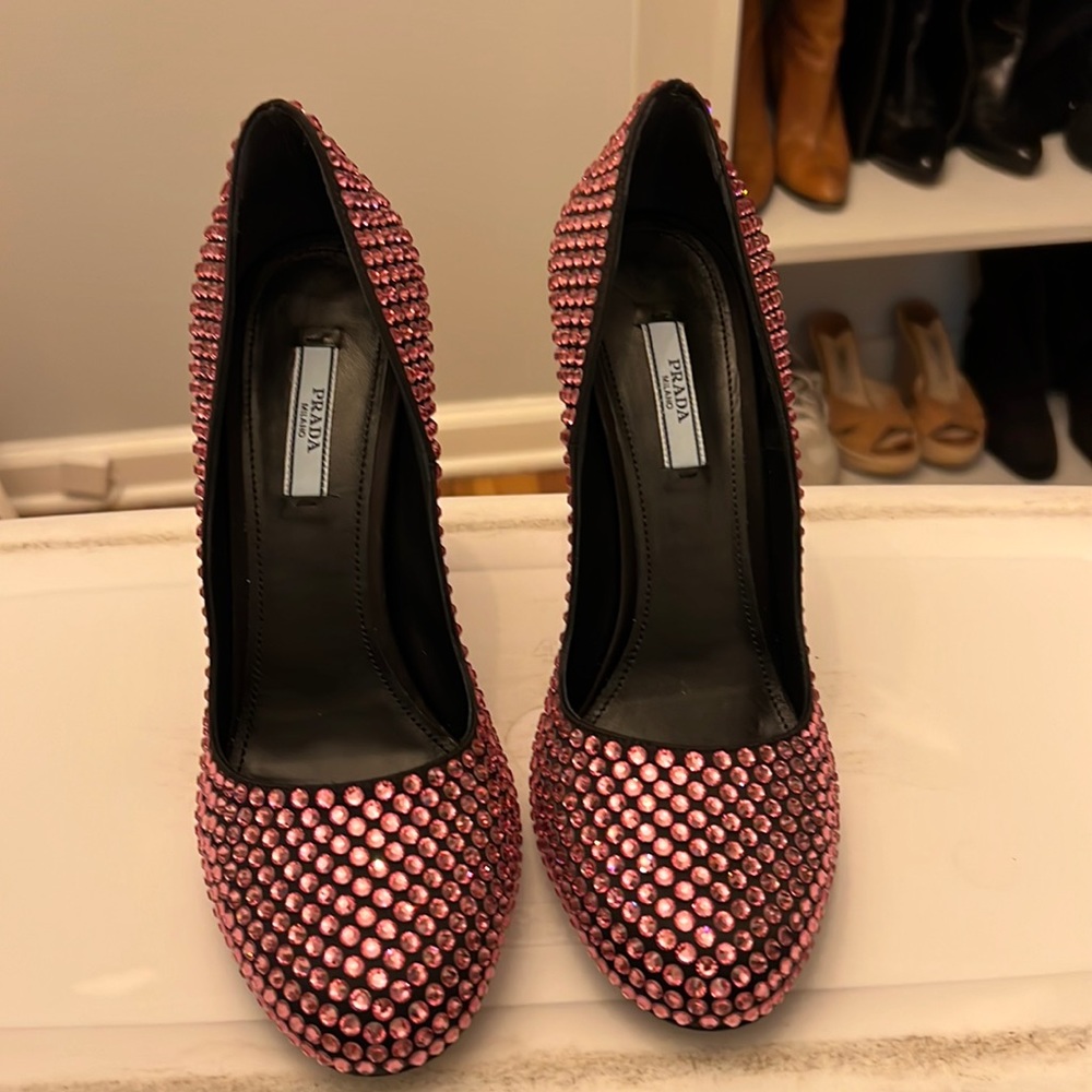 We Prada crystal shoe 39.5.